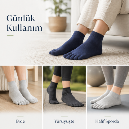 Parmora® Bambu Parmaklı Çorap – Gün Boyu Konfor